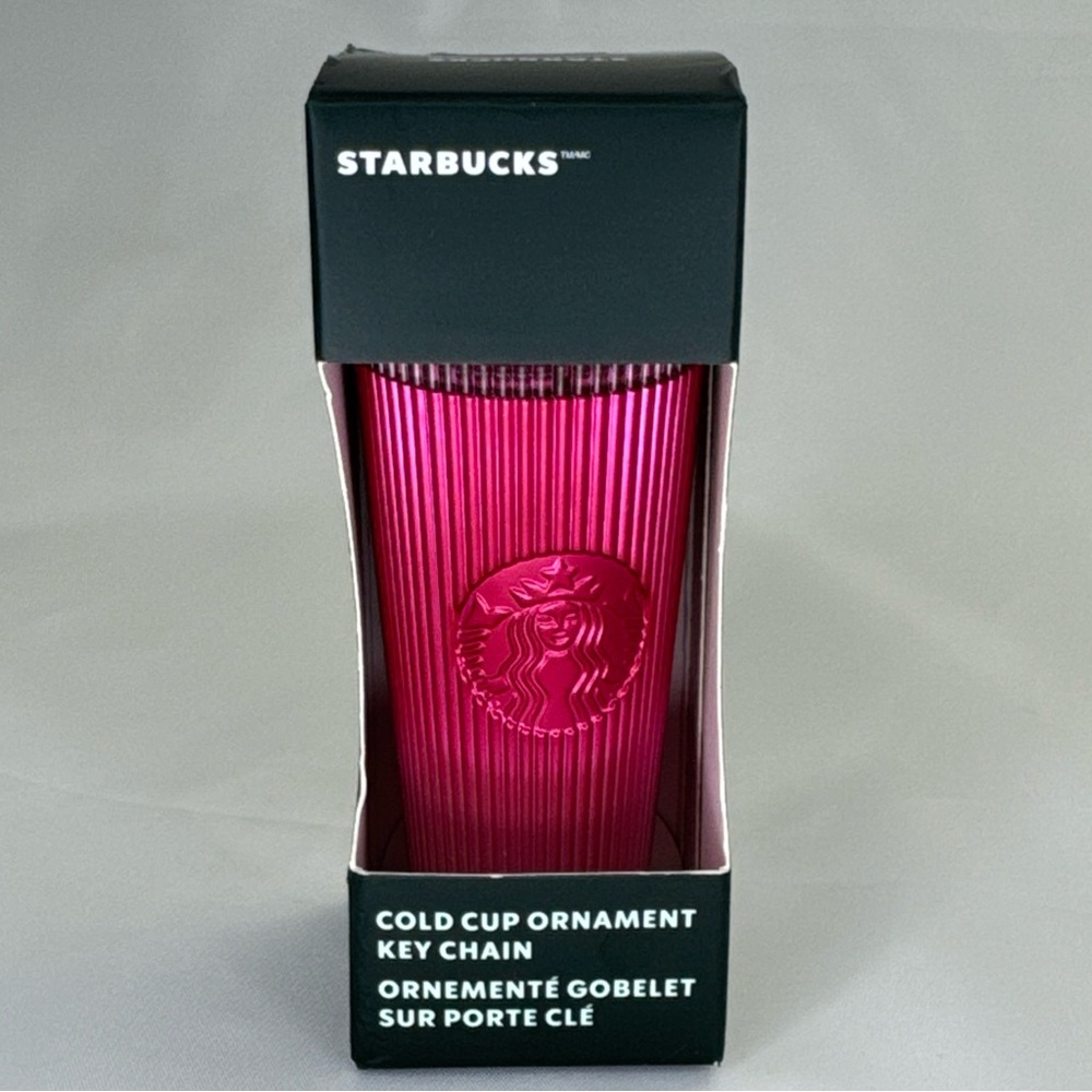 Starbucks Pink Cold Cup Ornament Key Chain